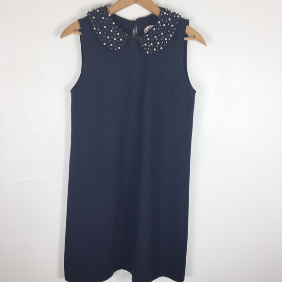 Philosophy Dresses & Skirts - Philosophy Navy Stretch Beaded Collar Dress B6